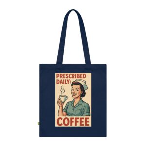Vintage Coffee Tote Bag, Organic Cotton Shopping Bag, Nurse Gift, Eco-Friendly Grocery Tote, Retro Coffee Lover Bag